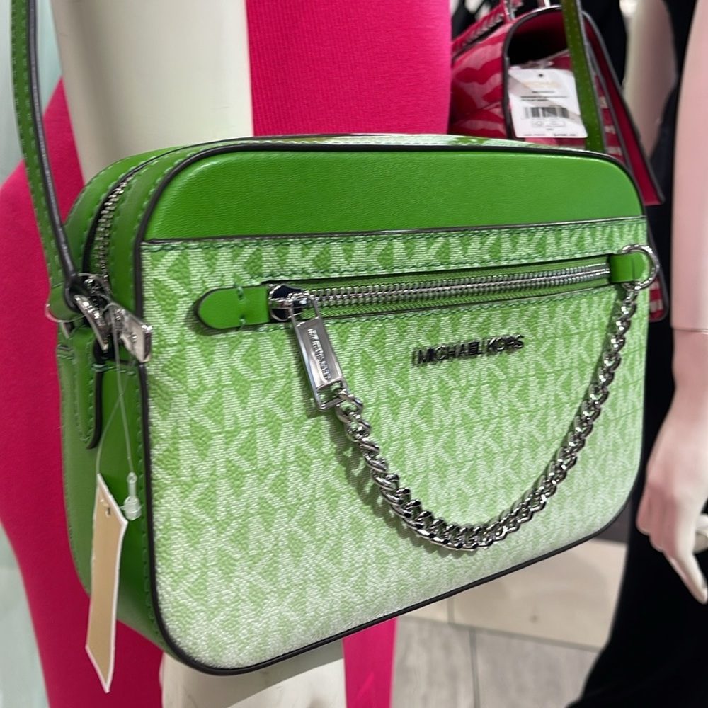Michael Kors Jet Set Large Ombré Signature Logo Crossbody Body
Jungle Green 
NWT - Picture 5 of 16